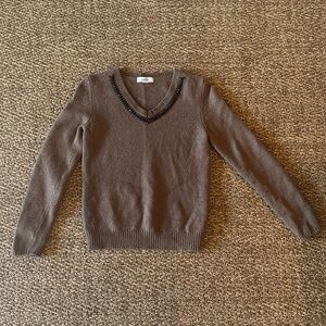 Faconnable V-Neck Lambs Wool Sweater